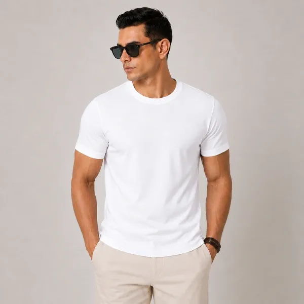 Premium White Full Feeder Cotton T-Shirt